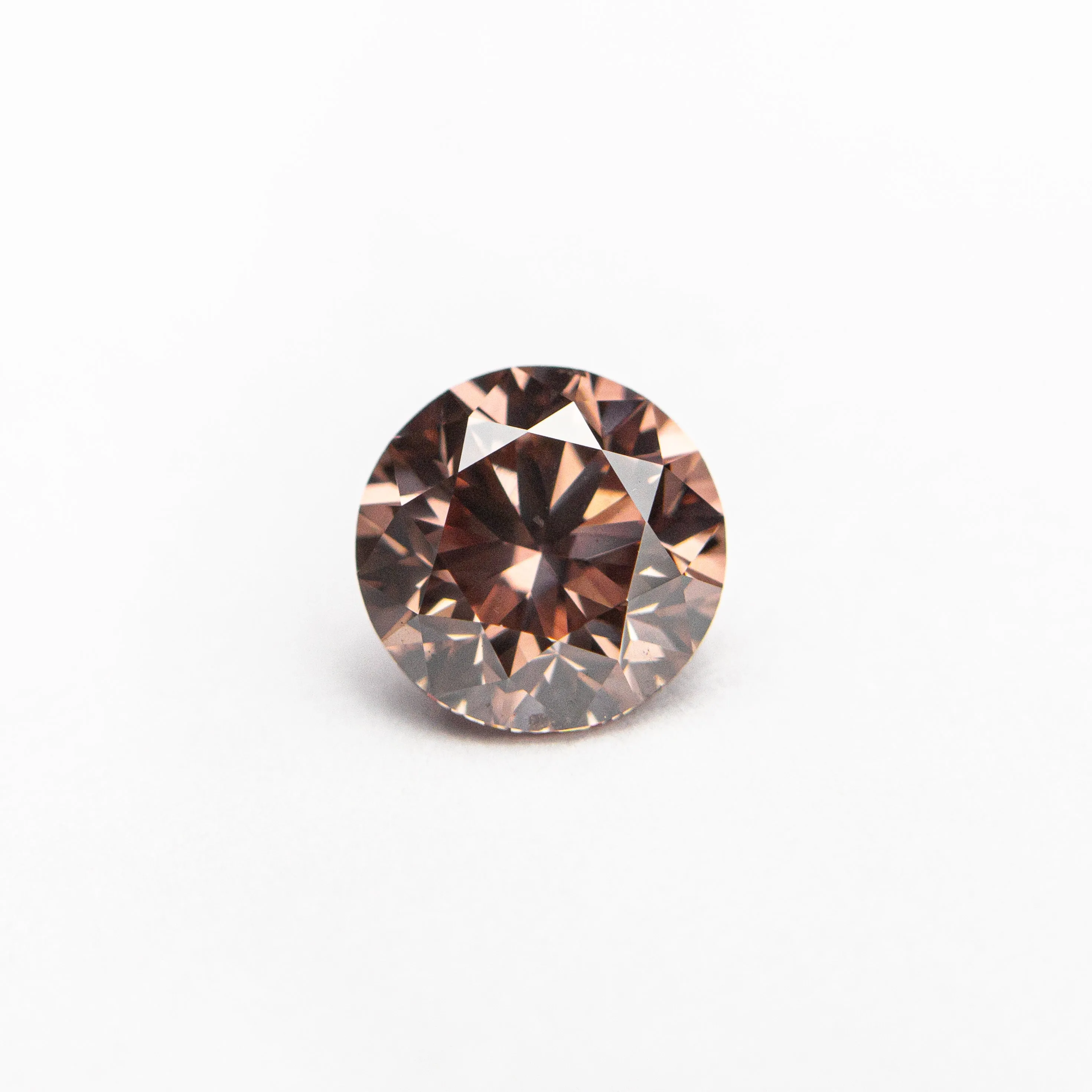 0.70ct 5.51x5.48x3.62 GIA SI1 Fancy Deep Orangy Pink Round Brilliant  24147-01