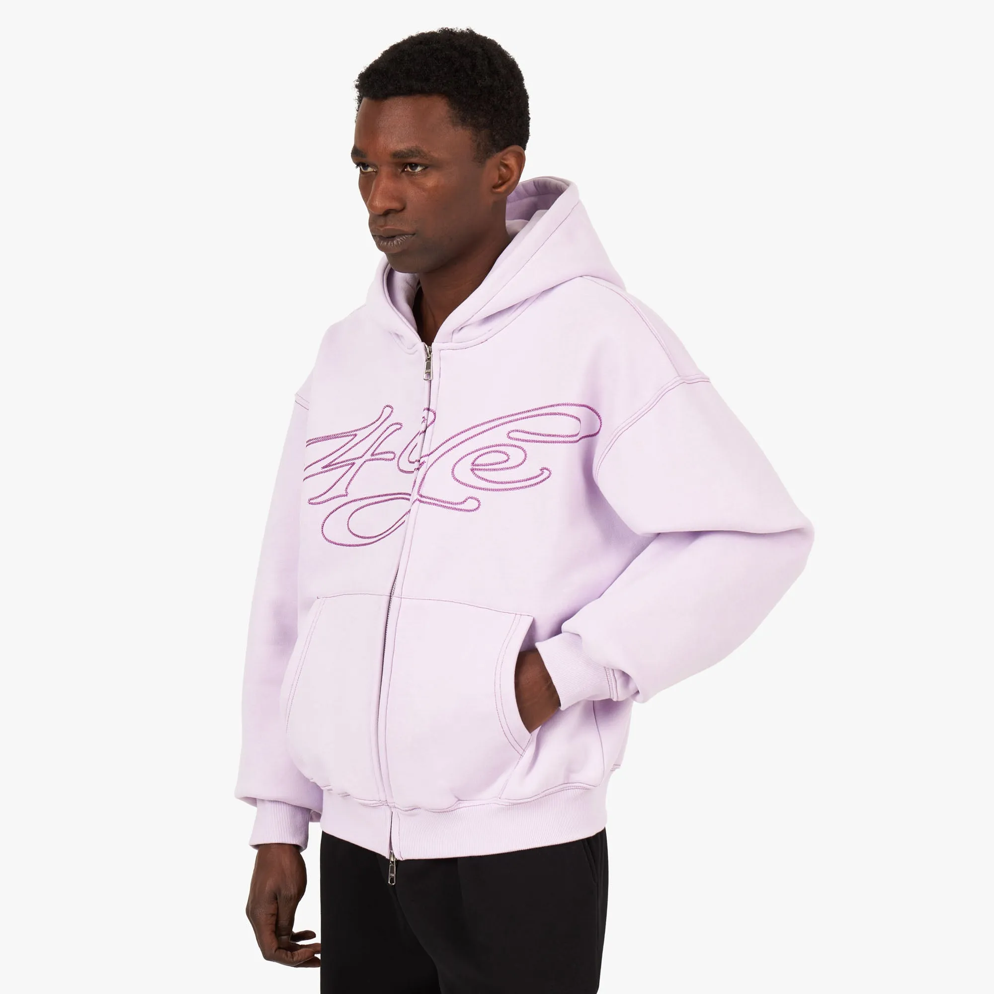 4YE Signature Logo Zip Hoodie Lavender / Purple