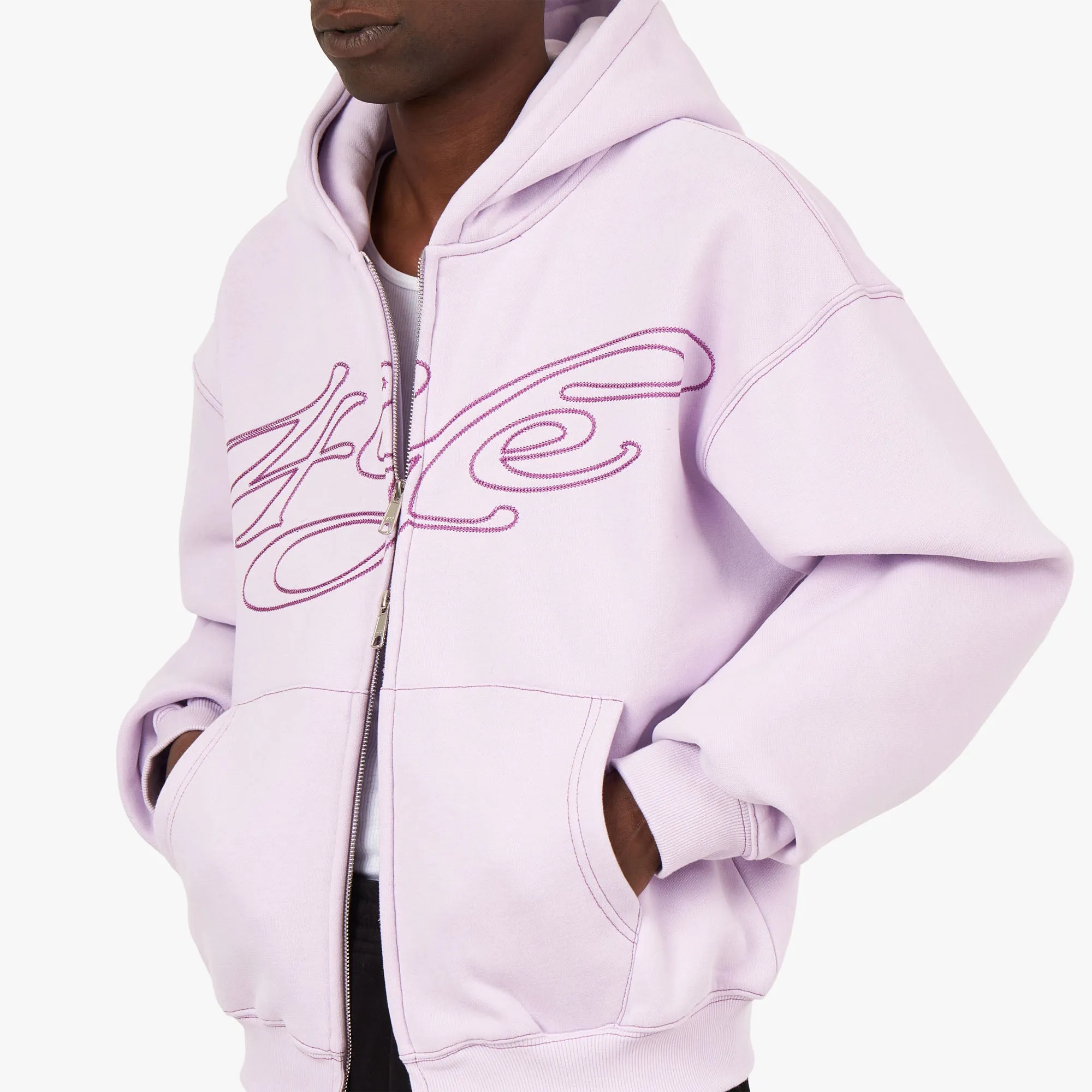 4YE Signature Logo Zip Hoodie Lavender / Purple