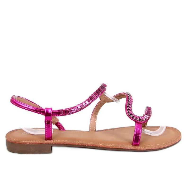 Adani Fuchsia crystal sandals pink