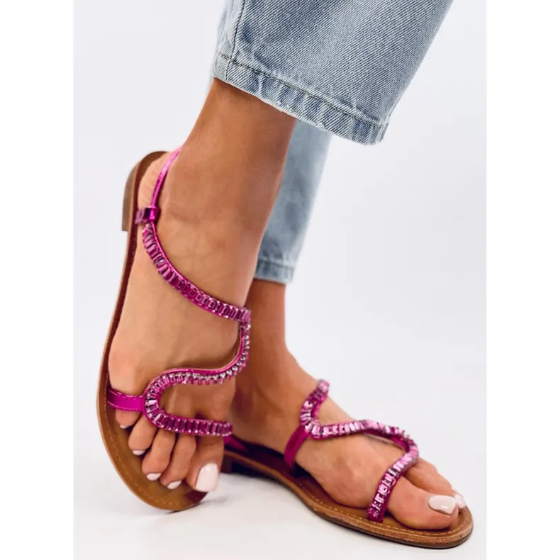 Adani Fuchsia crystal sandals pink