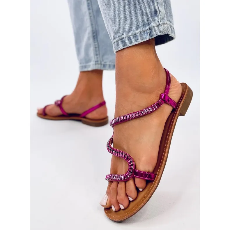 Adani Fuchsia crystal sandals pink