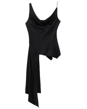 Black Asymmetrical Ronnie Tank