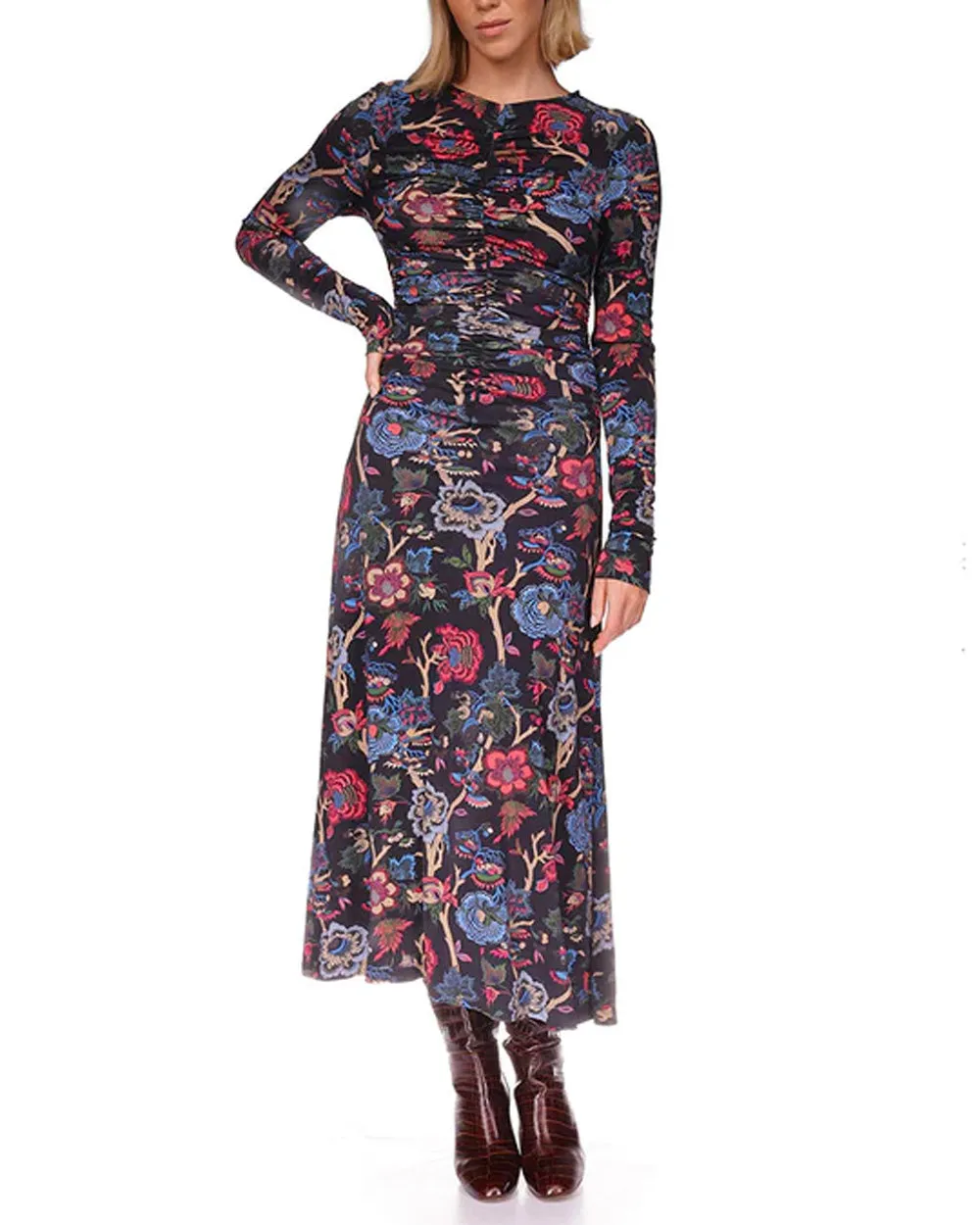 Black Baroque Floral Maisy Dress