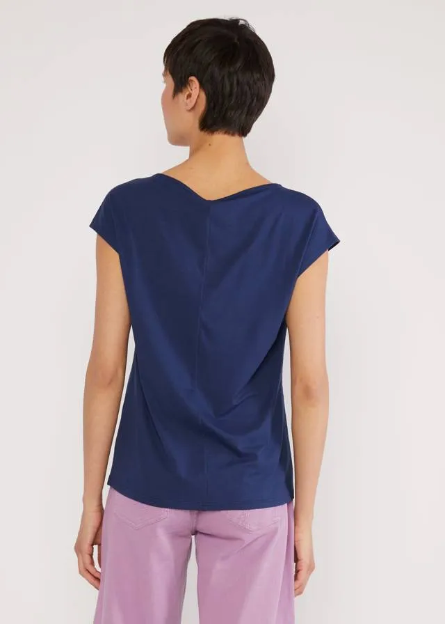 Blutsgeschwister Vibrant Dark Blue Breezy Flowgirl Top