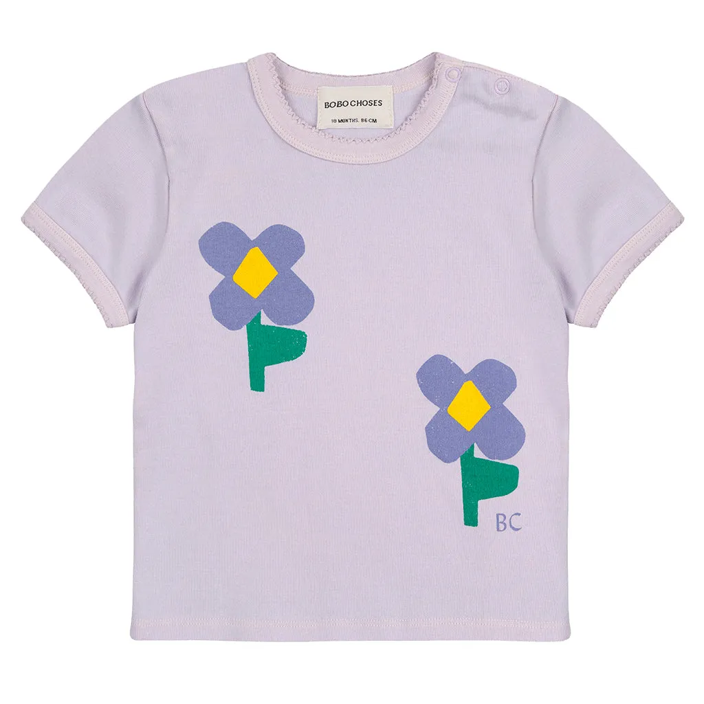 Bobo Choses Baby Pansy Flower T-shirt Lavender Purple