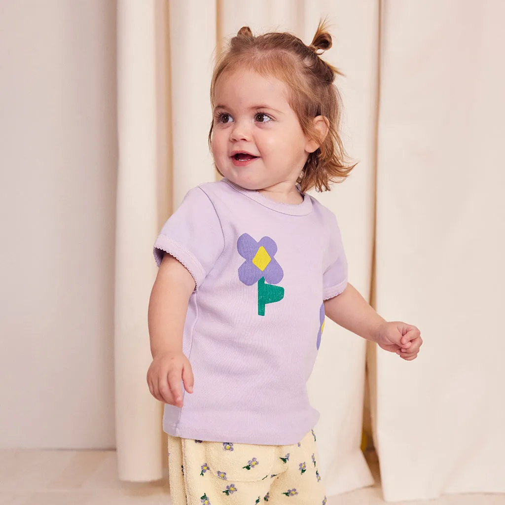 Bobo Choses Baby Pansy Flower T-shirt Lavender Purple