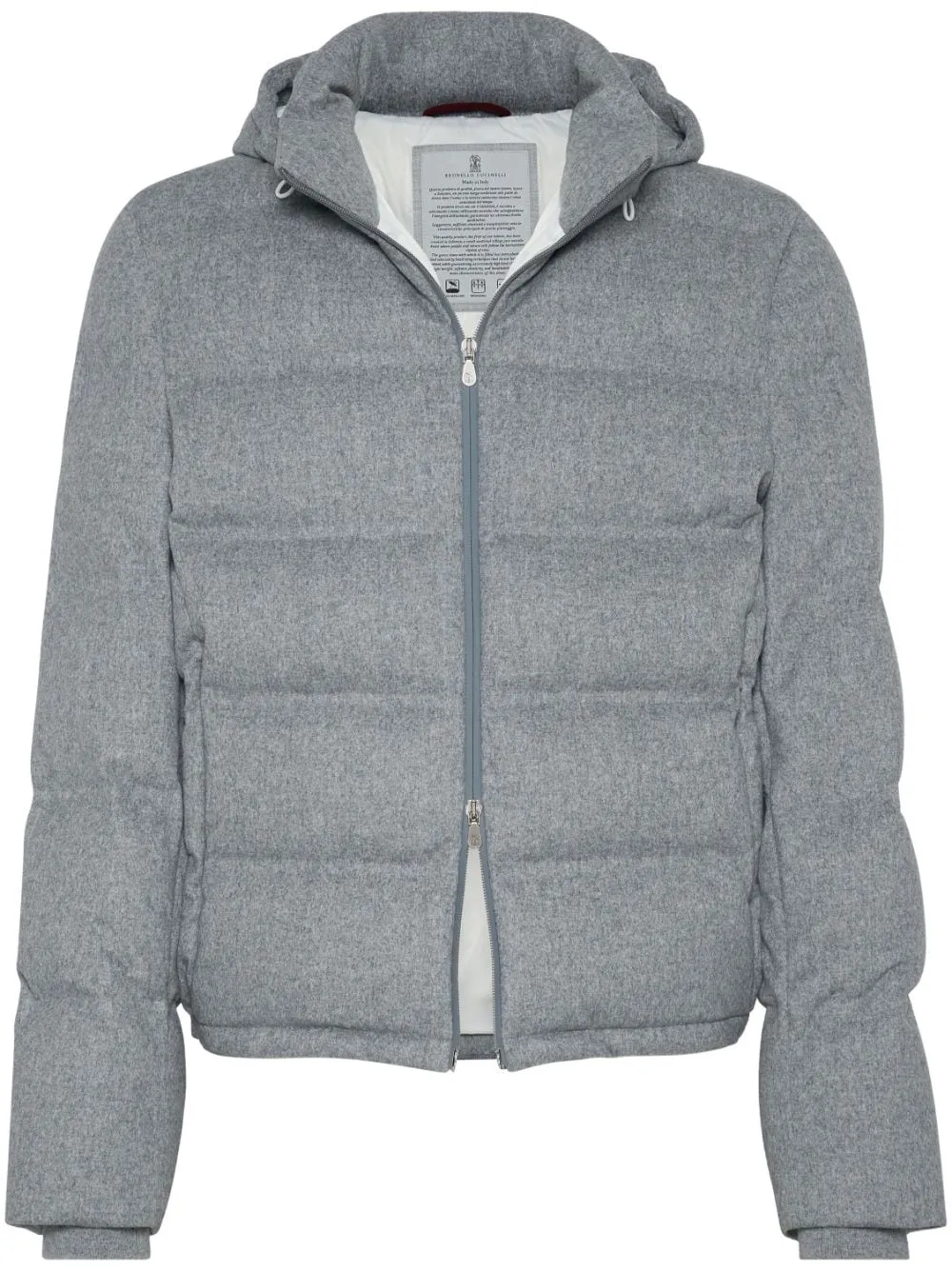 Brunello Cucinelli Doudoune à capuche mq4631826 cdh81 light grey