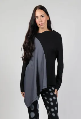 Cabi Top with Grey Panneling in Black and Grey