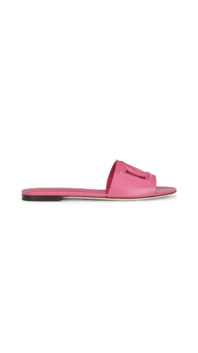 Calfskin Sliders with DG Logo - Pink