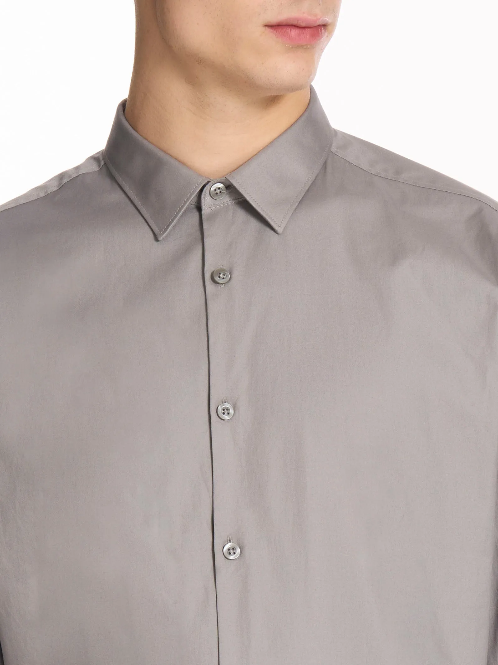 Camicia classica in popeline di cotone - Grey