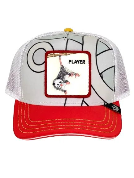 CAPPELLINO UOMO BIANCO/ROSSO PLAYER