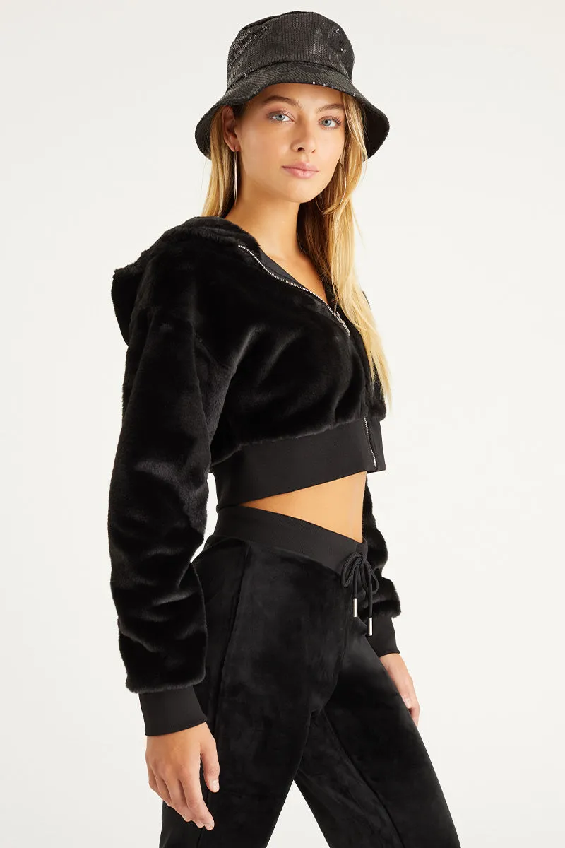 Cropped Faux Fur Jacket