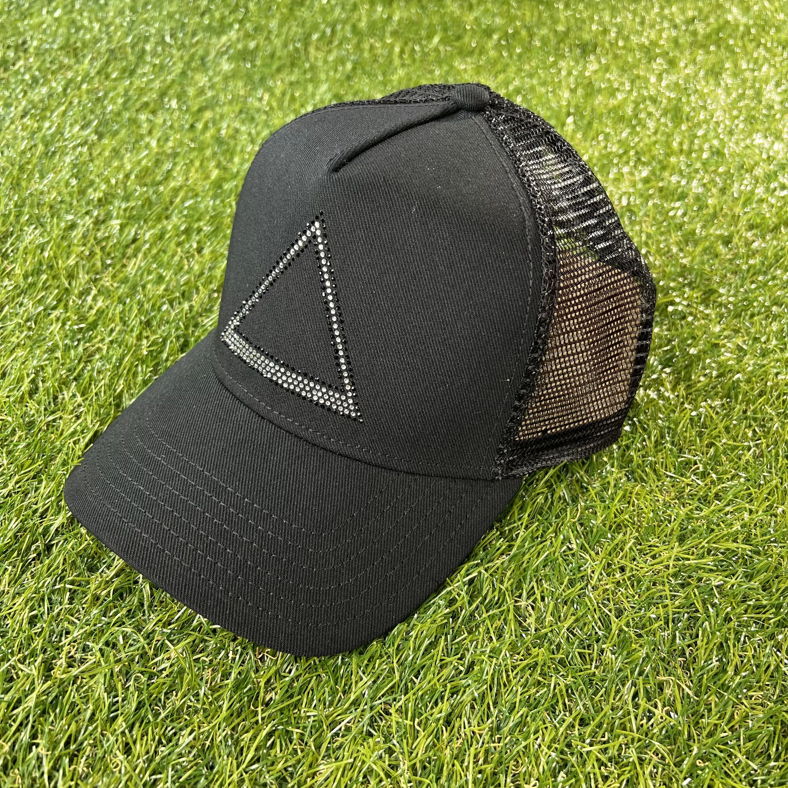 Crystal Triangle Logo Mesh Trucker Cap (Black)