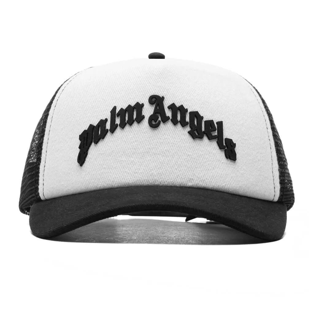 Curved Logo Mesh Cap - Black/Black