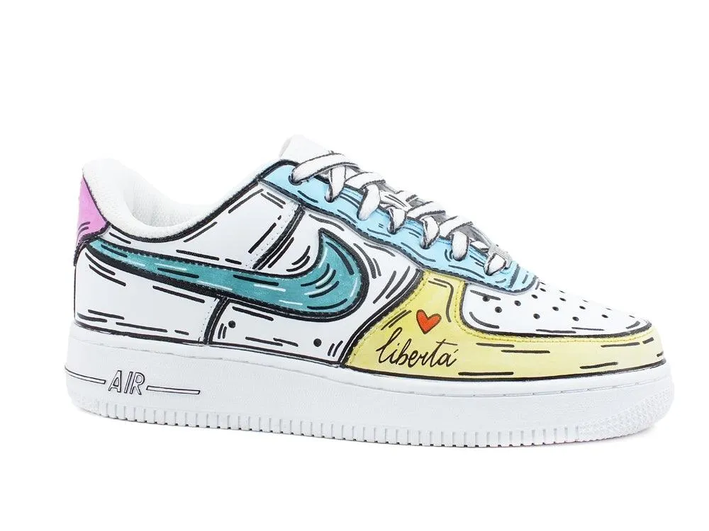 CUSTOM / NIKE Air Force 1 Sneaker AF1 Cartoon Comics