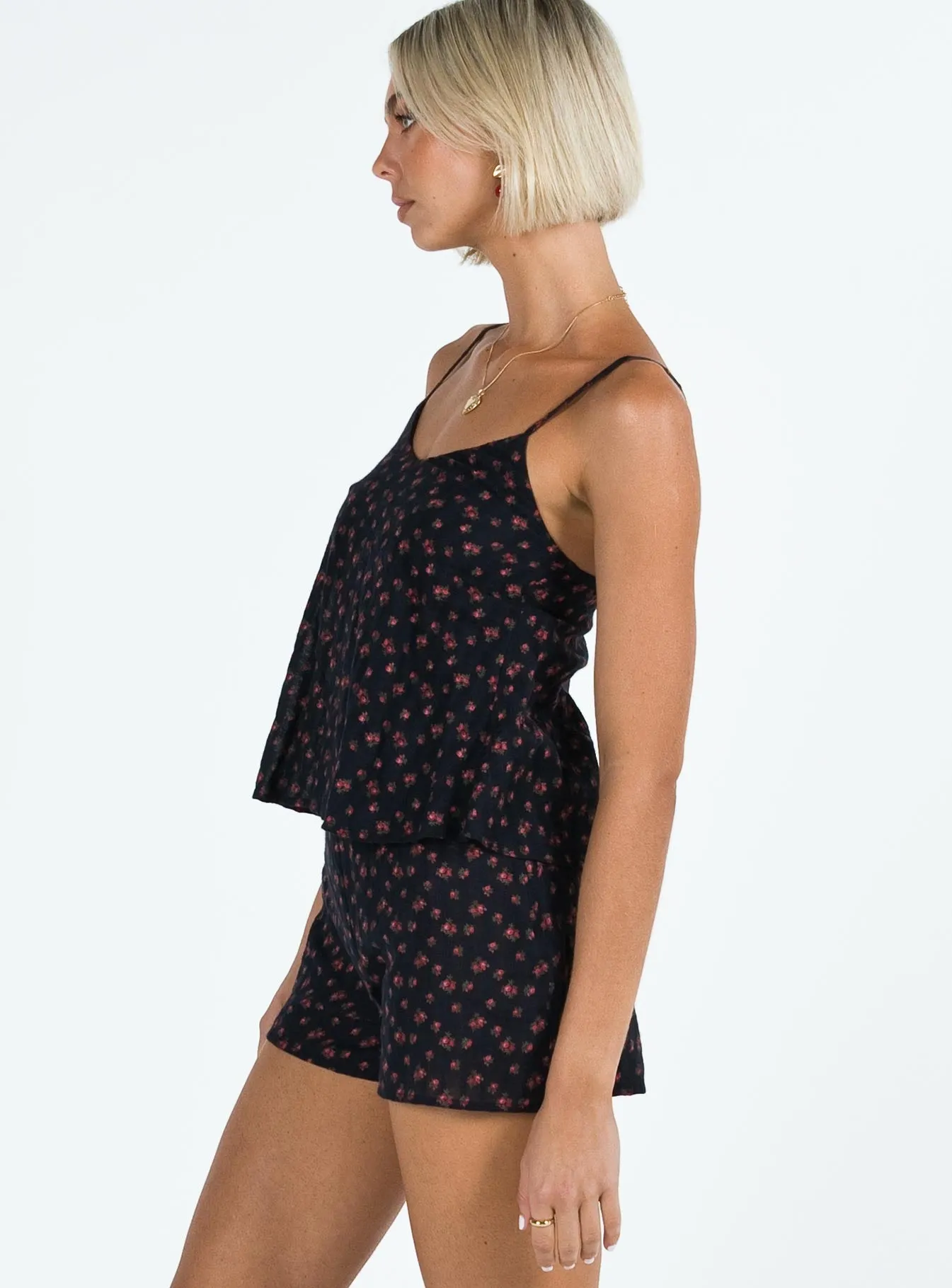 Deva Floral Playsuit Black Multi