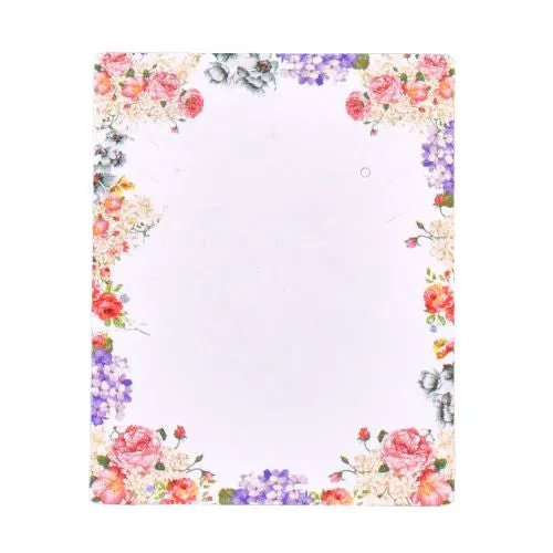 Display Cards, Earrings And Necklace, Paper, Square, Pink, Purple, Floral, 63.5x51mm