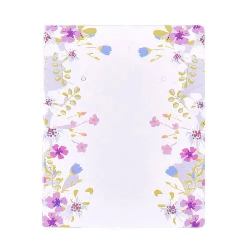 Display Cards, Earrings And Necklace, Paper, Square, Purple, Blue, Floral, 63.5x51mm