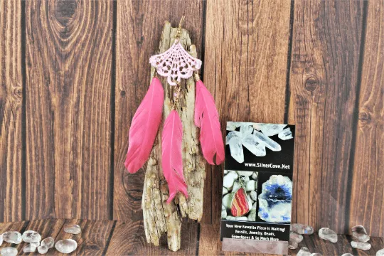 Feather Earrings (pink)