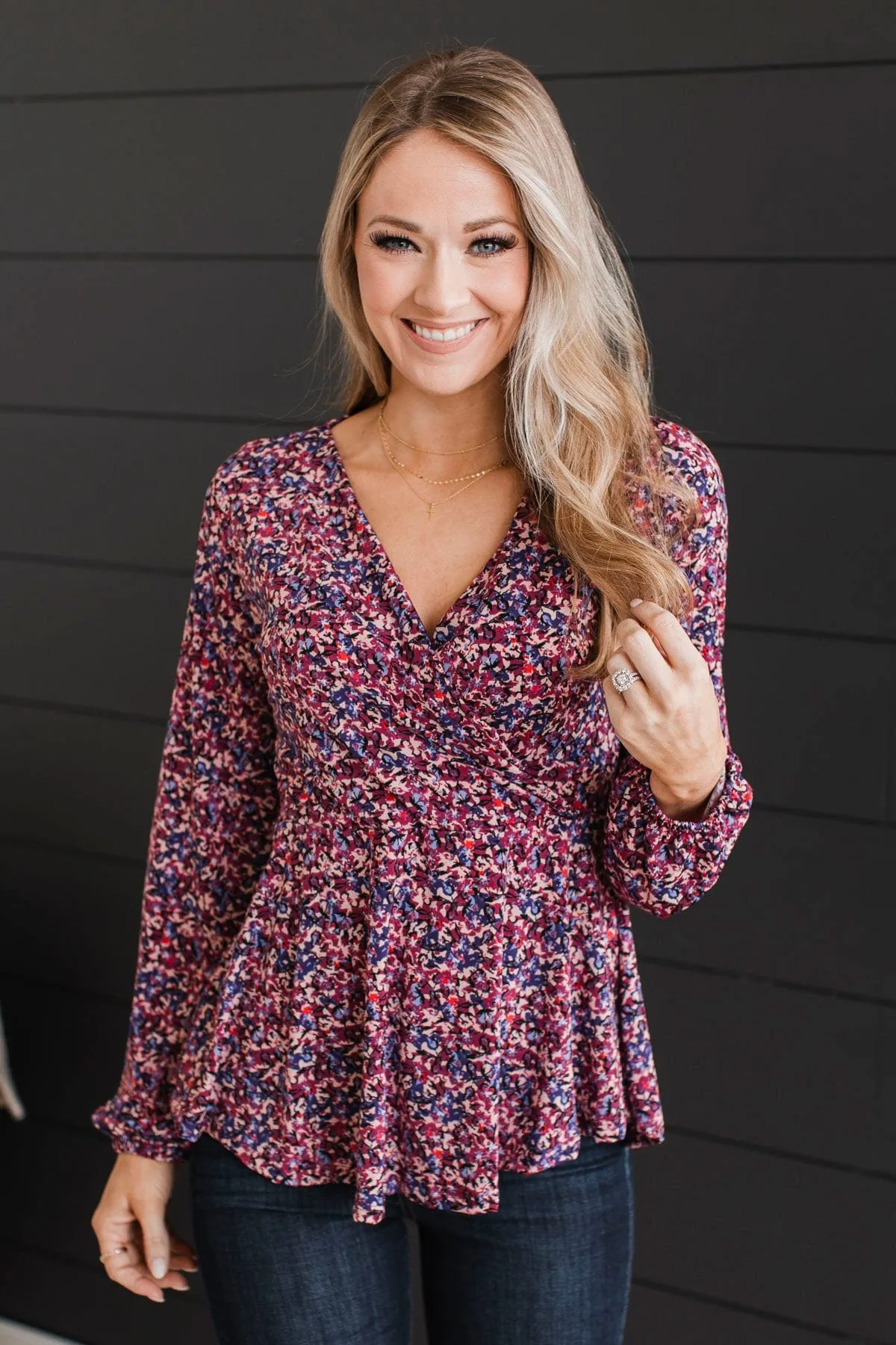 Finders Keepers Floral Top- Purple