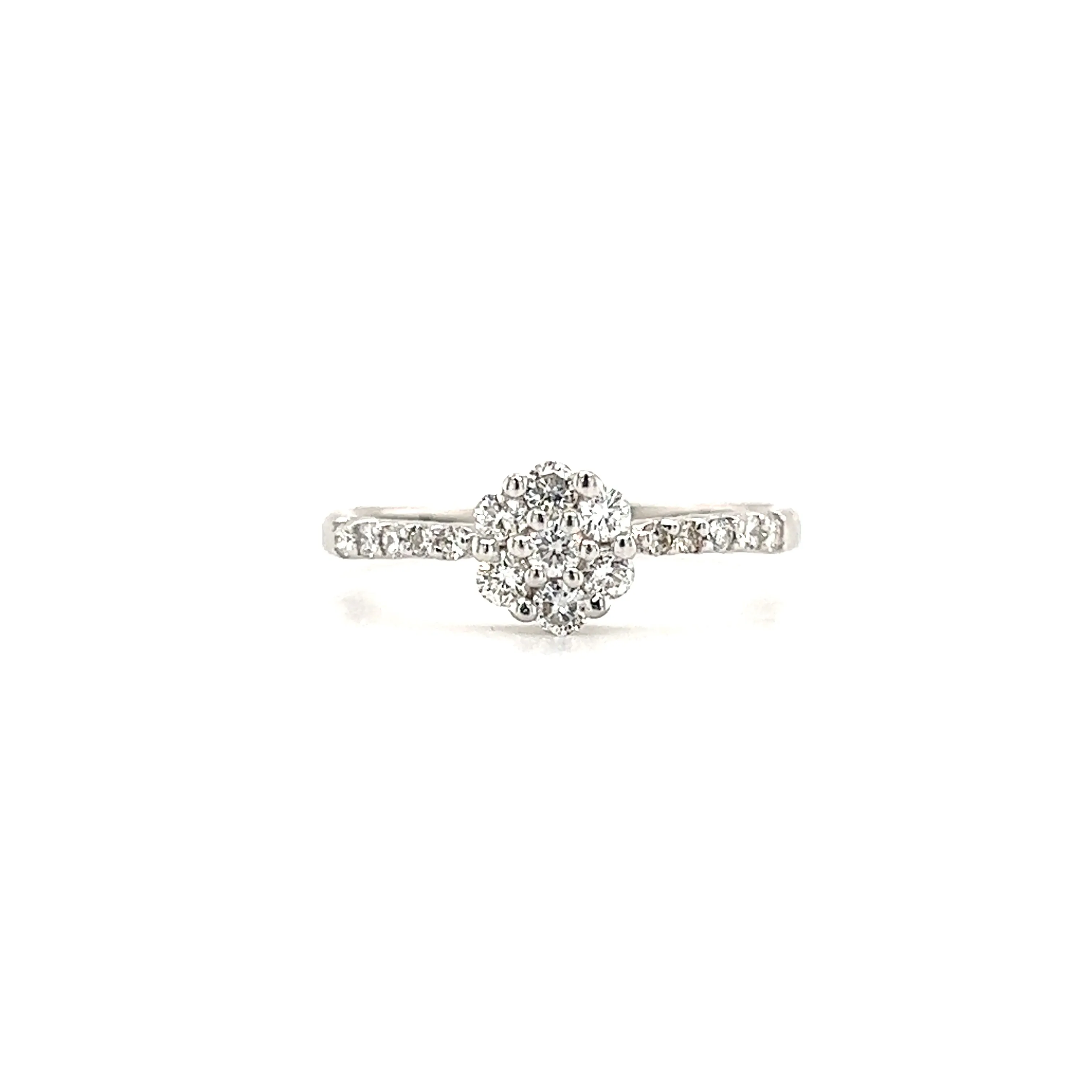 Floral Diamond Ring with 0.36ctw of Diamonds in 14K White Gold