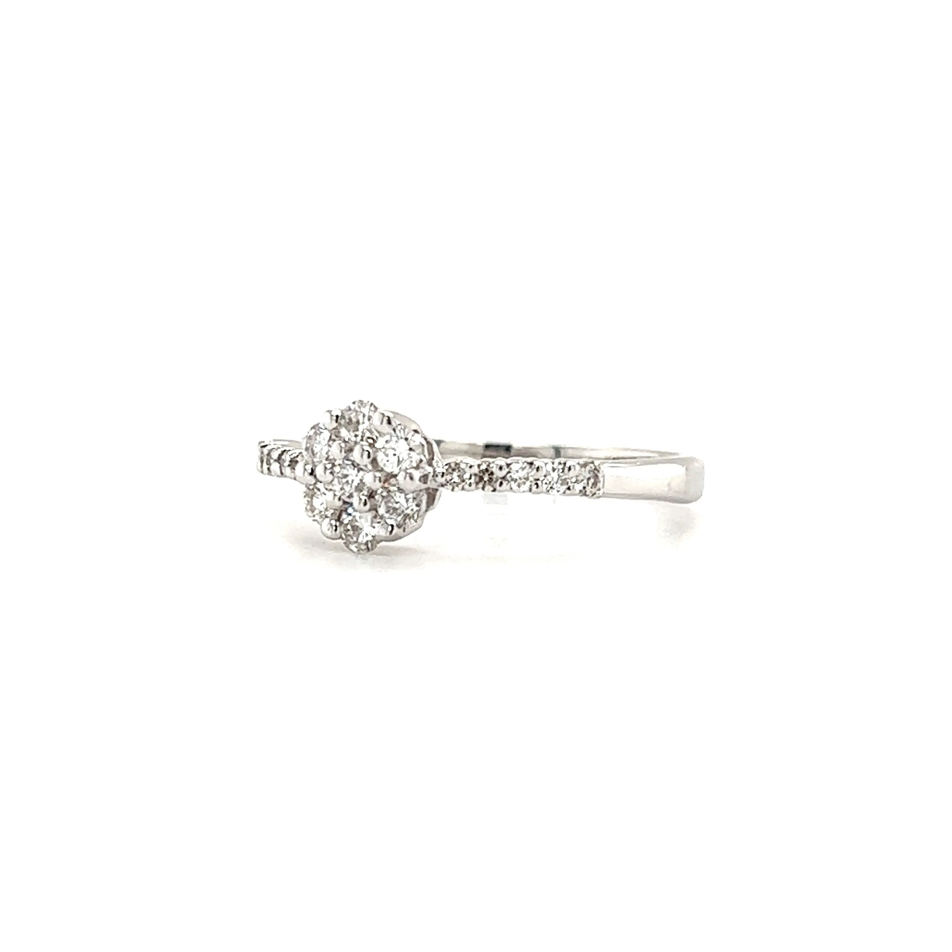 Floral Diamond Ring with 0.36ctw of Diamonds in 14K White Gold