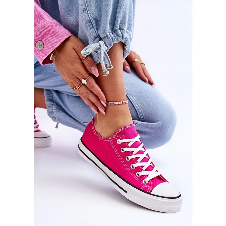 FR1 Women's Classic Low Top Sneakers Fuchsia Vegas pink