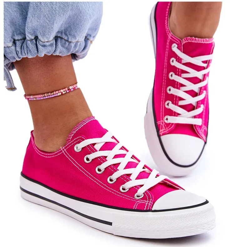 FR1 Women's Classic Low Top Sneakers Fuchsia Vegas pink