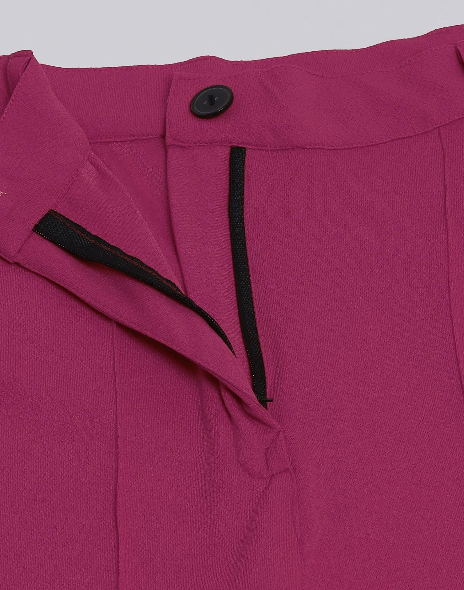 Fuchsia Pink Pin Tuck Straight Fit Trouser