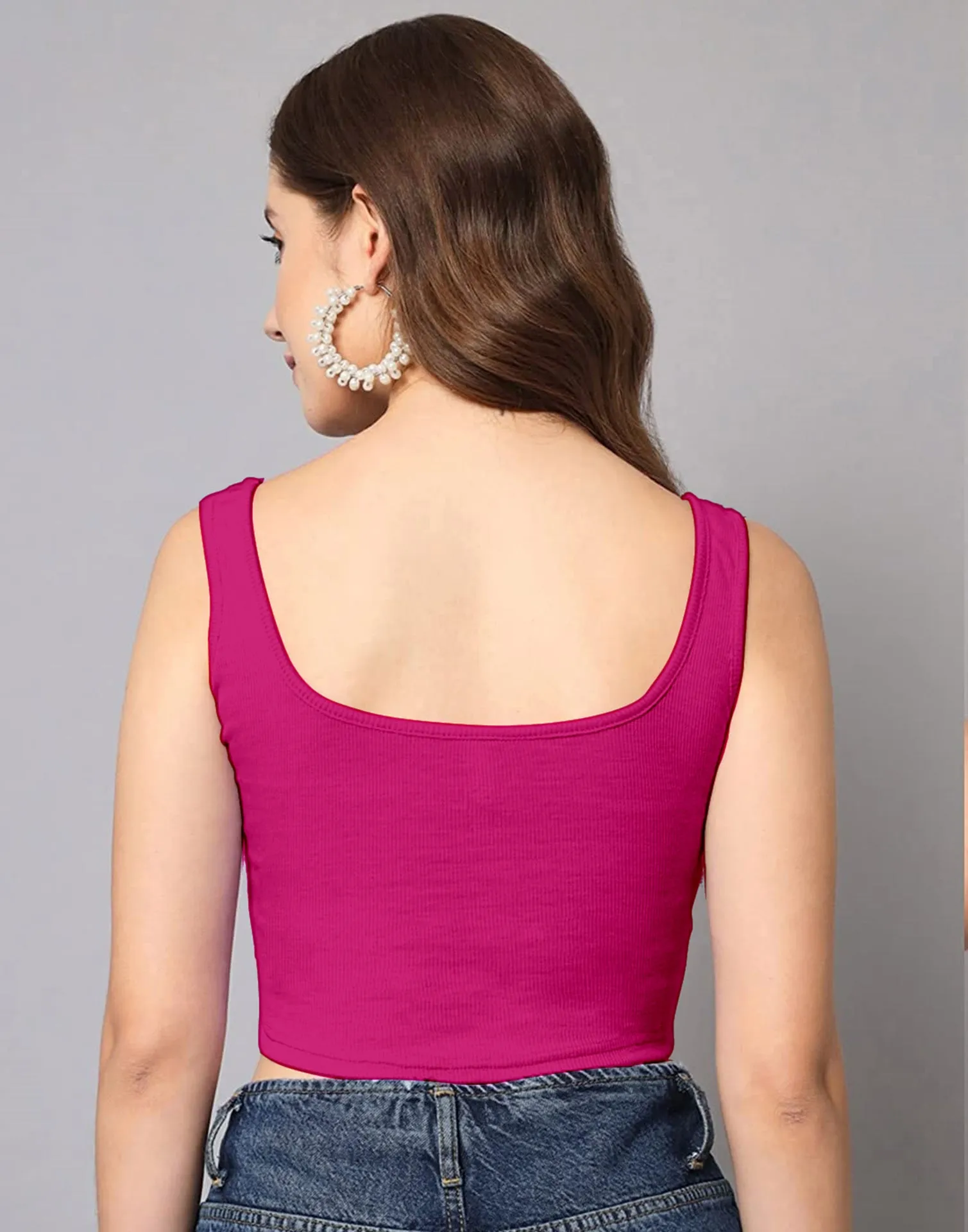 Fuchsia Pink Square Tank Top