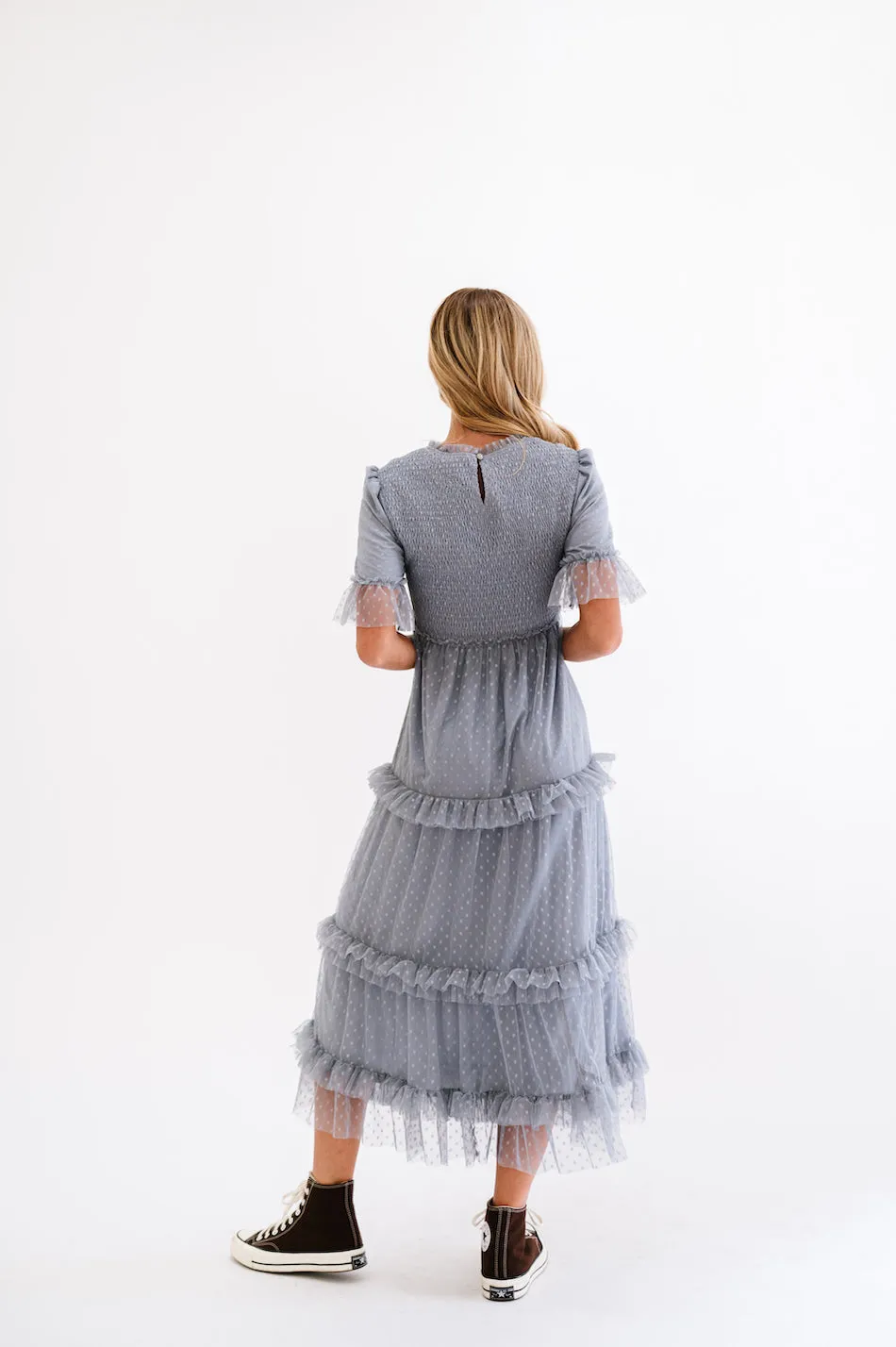 Ginny Dress in Blue Grey