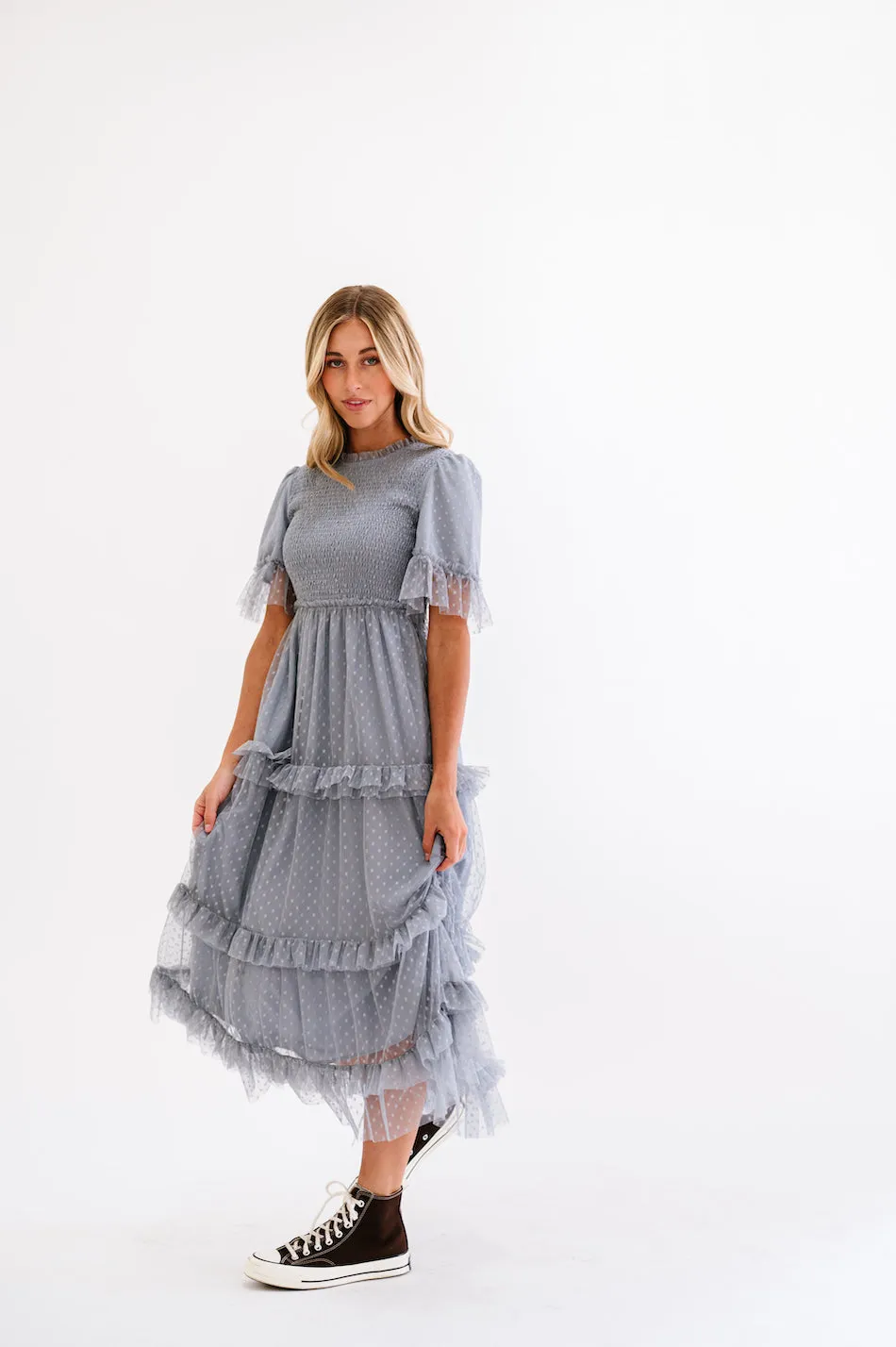 Ginny Dress in Blue Grey