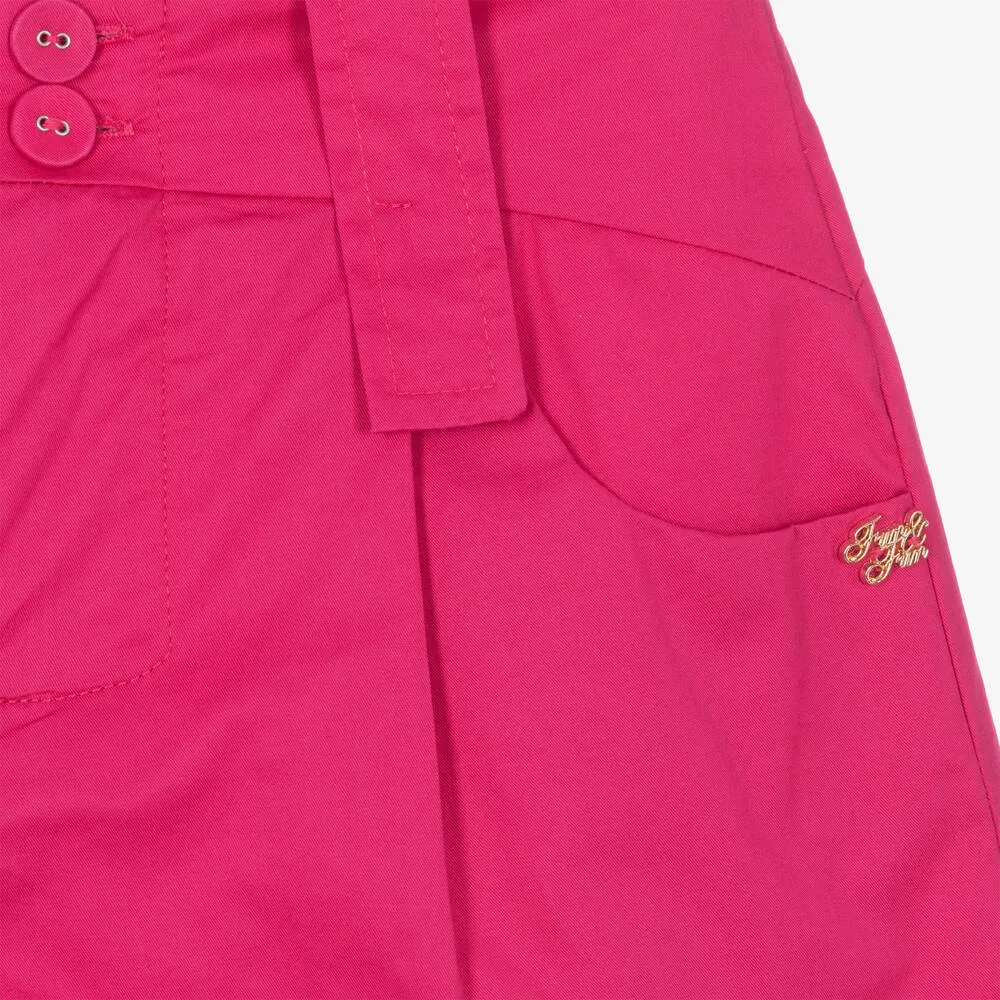 Girls Fuchsia Pink Cotton Shorts