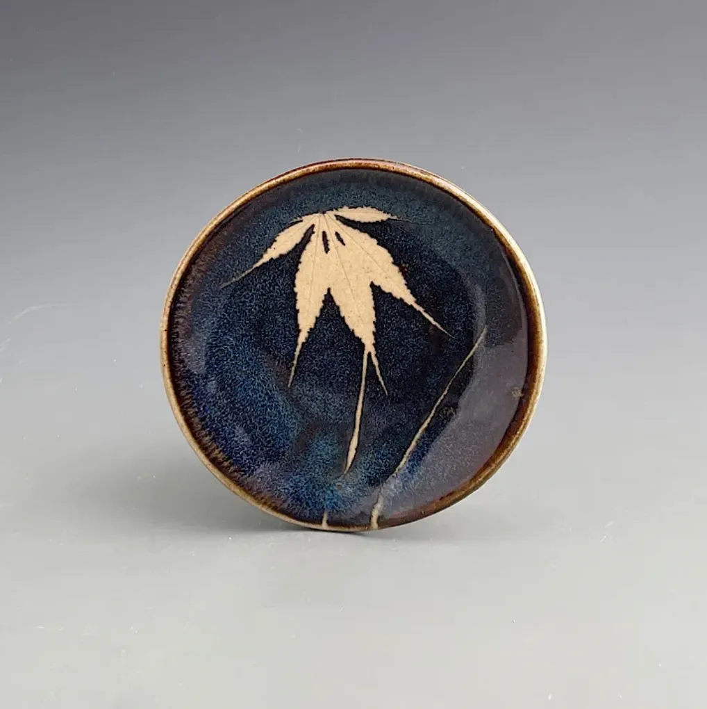 Grass Spoonrest in Dark Blue Glaze