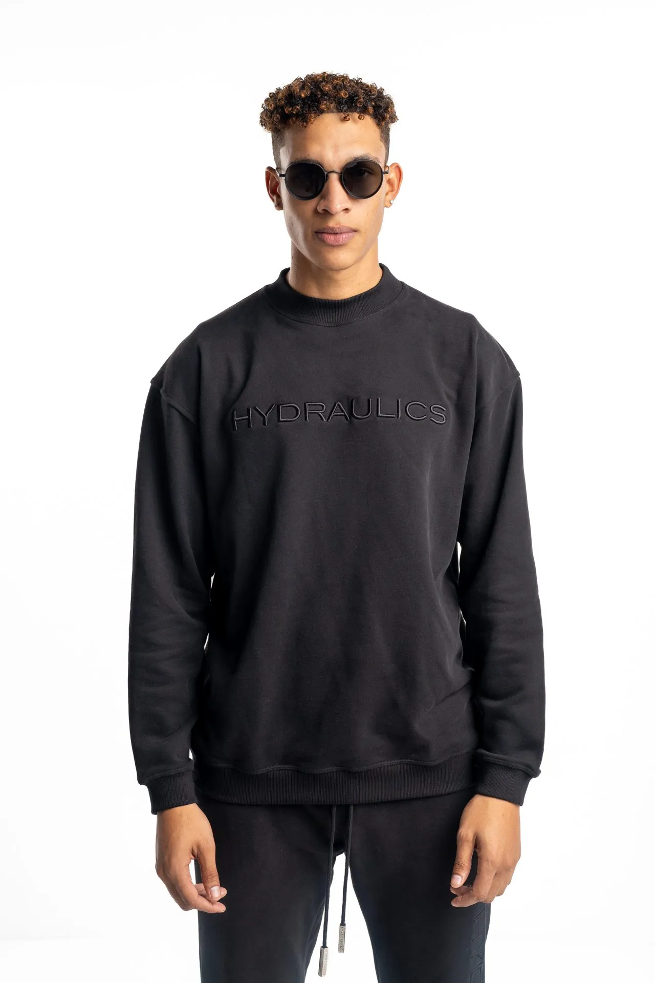 Hydraulics Tonal 3D Embroided Sweater Black