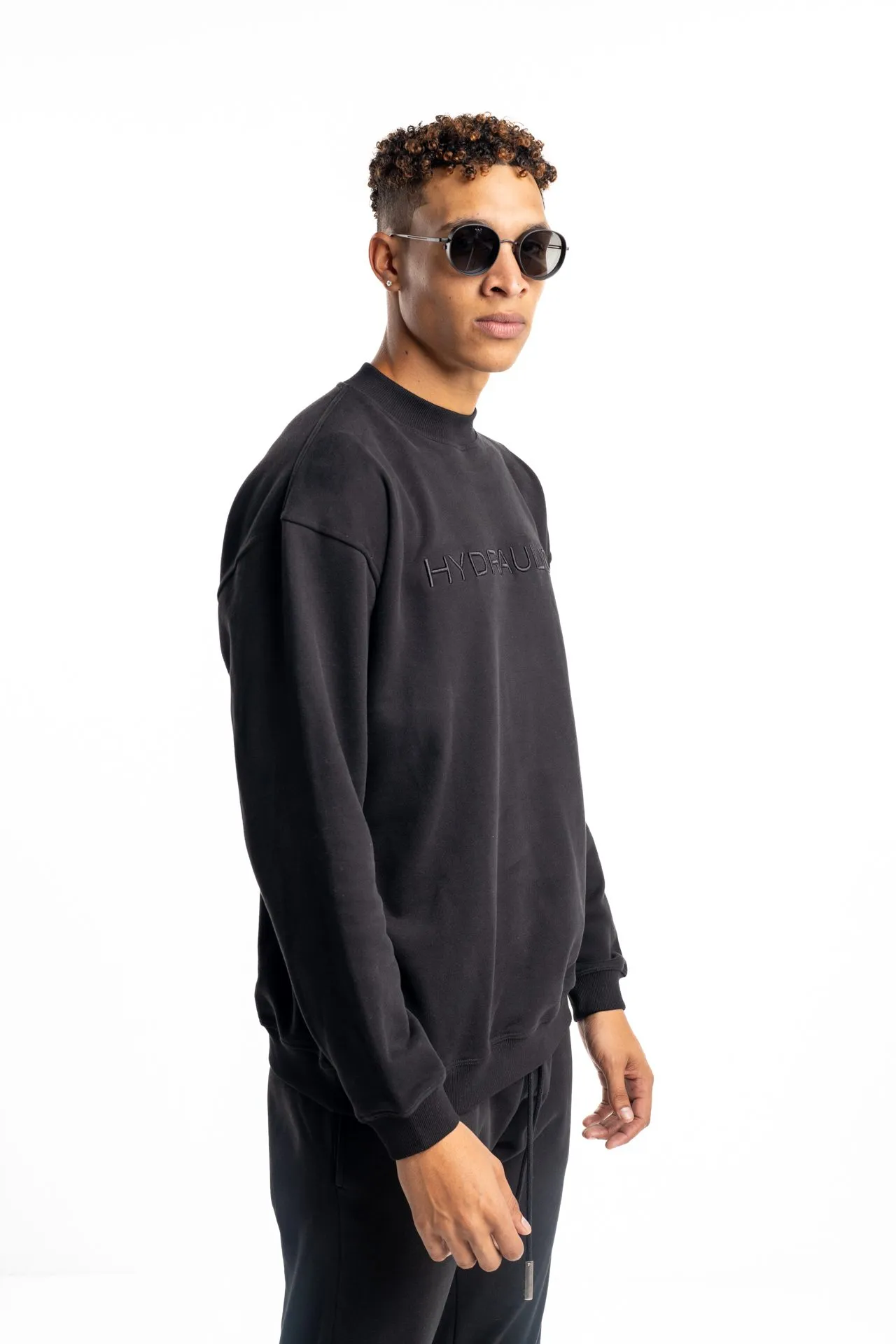 Hydraulics Tonal 3D Embroided Sweater Black