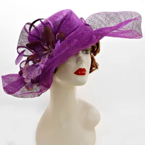 iLLASPARKZ Ribboned Wide Brim Sinamay Dressy Hat