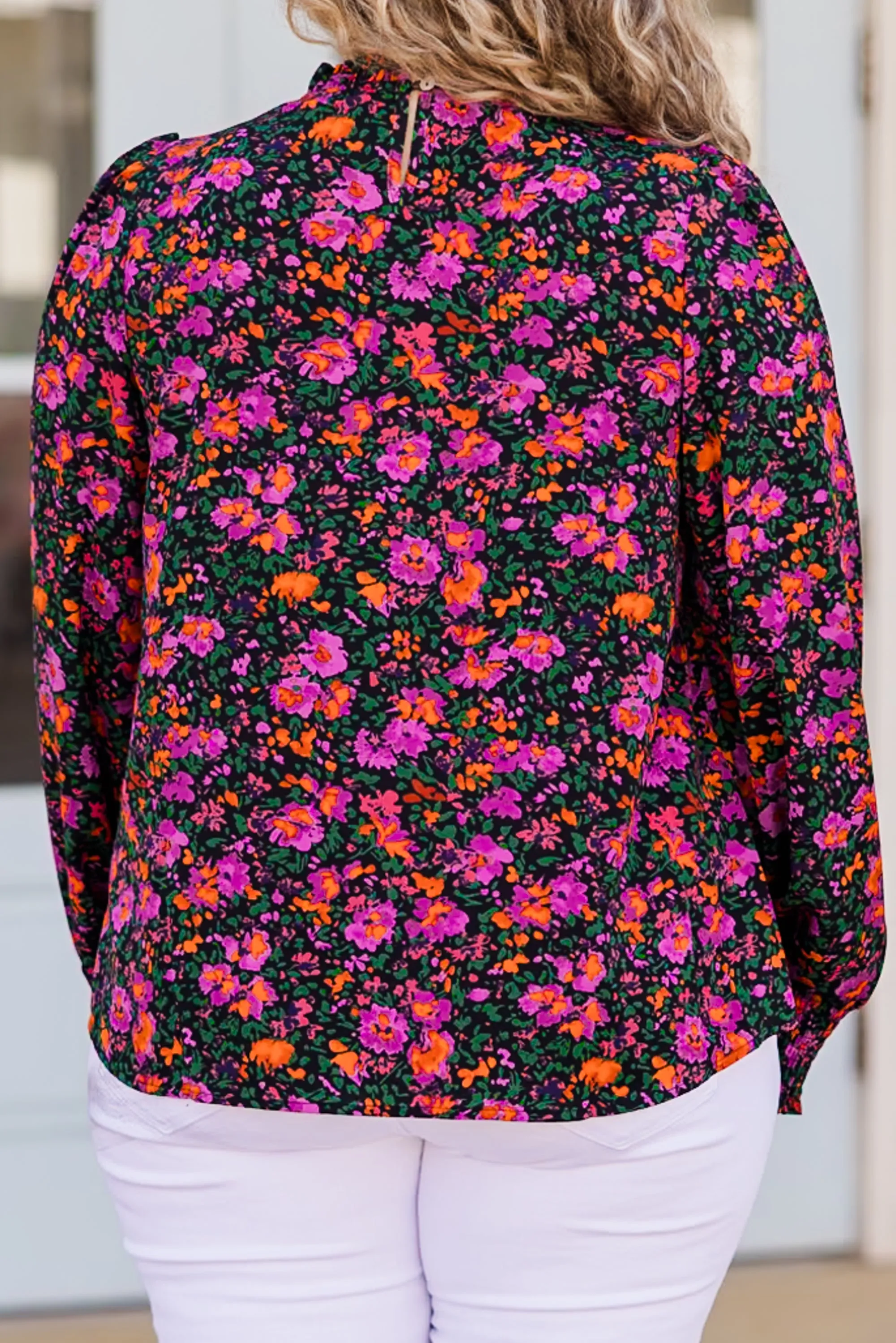 In The Warm Spring Air Top, Purple Floral