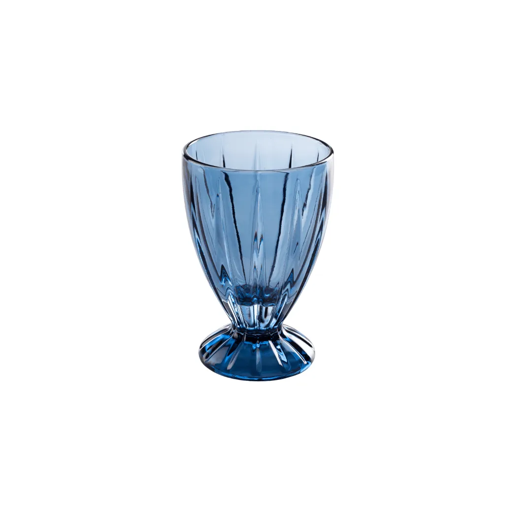 Jenna Clifford -7245 Water Goblet (Set Of 4) Dark Blue In Gift Box