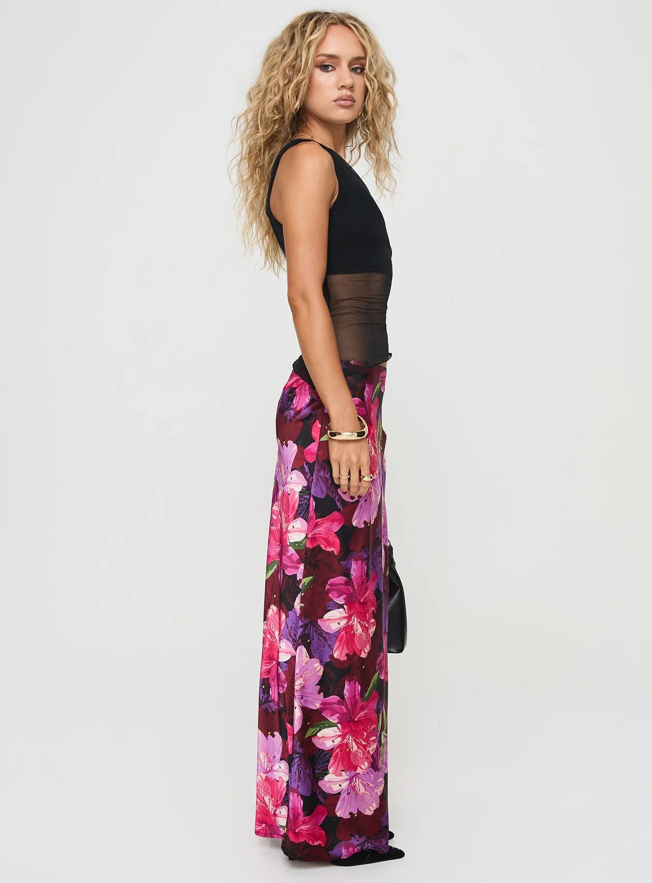 Joder Maxi Skirt Purple Floral