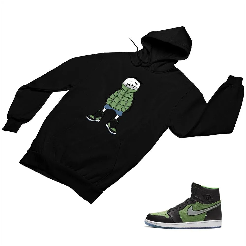 Jordan 1 Black Green Matching Custom Designed Hoodies JD 1-70-14