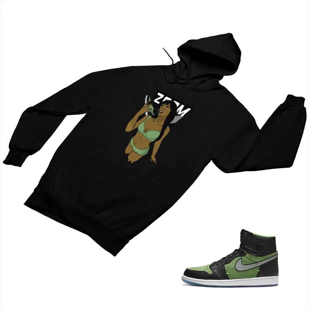 Jordan 1 Black Green Matching Custom Designed Hoodies JD 1-70-4