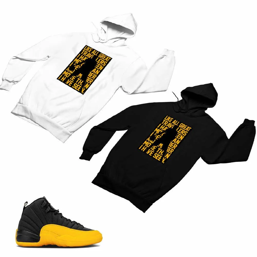 Jordan 12 University Gold Matching Custom Designed Hoodies JD 12-17-10