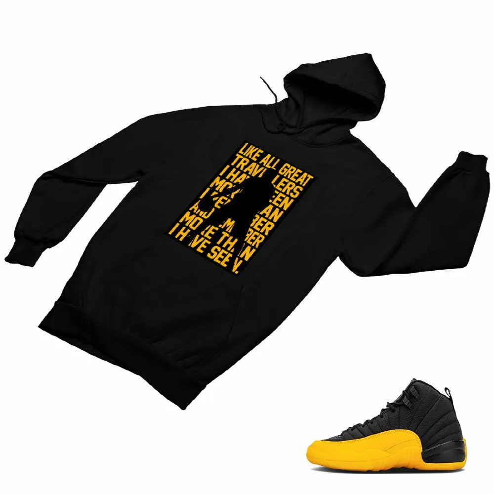 Jordan 12 University Gold Matching Custom Designed Hoodies JD 12-17-10