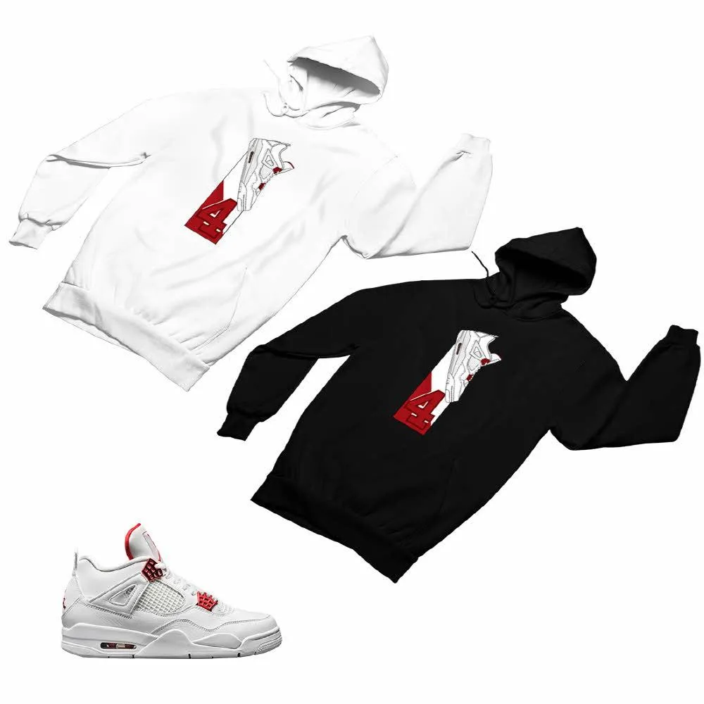 Jordan 4 Red Matching Custom Designed Hoodies JD 4-23-28