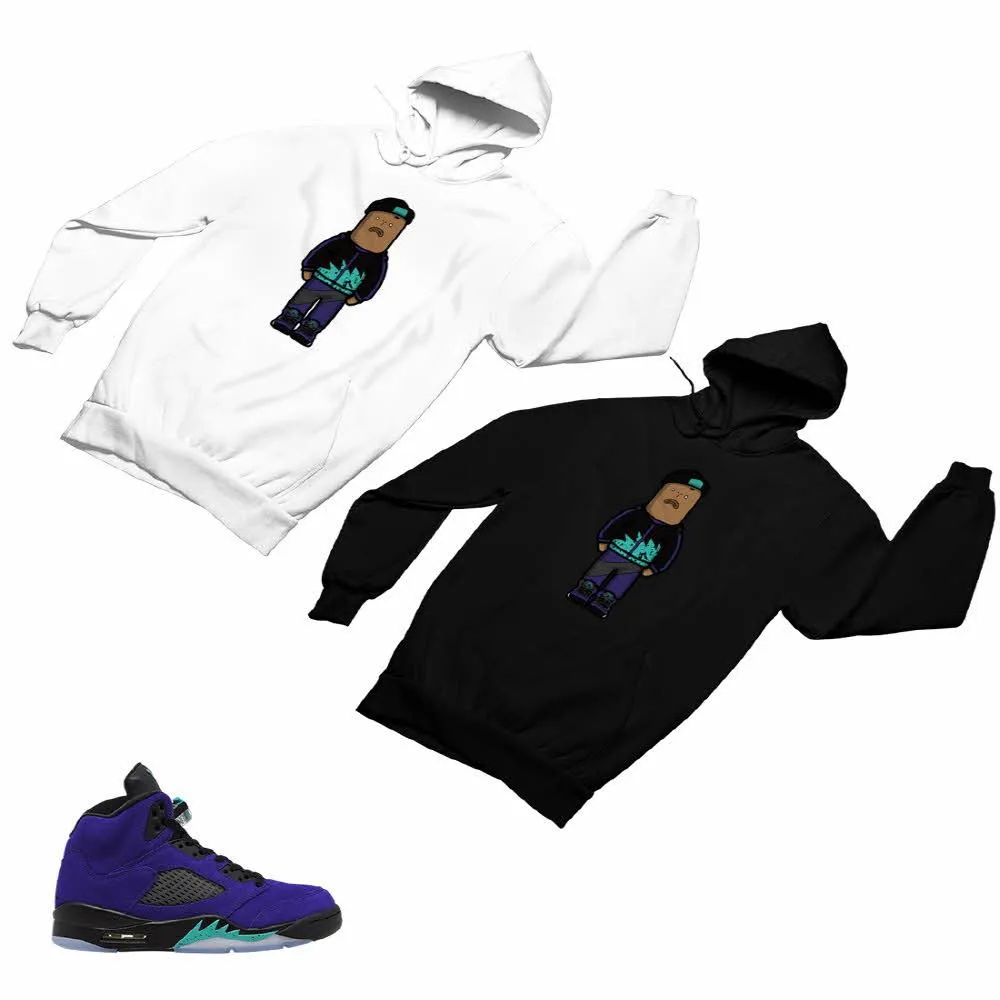 Jordan 5 Alternate Grape Matching Custom Designed Hoodies JD 5-2-8-7