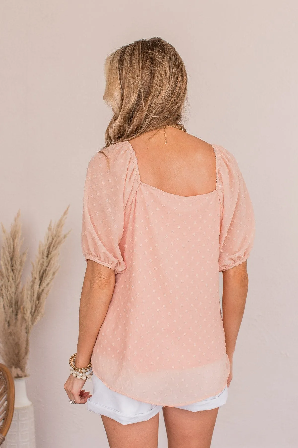 Joy In The Journey Off The Shoulder Blouse- Light Pink