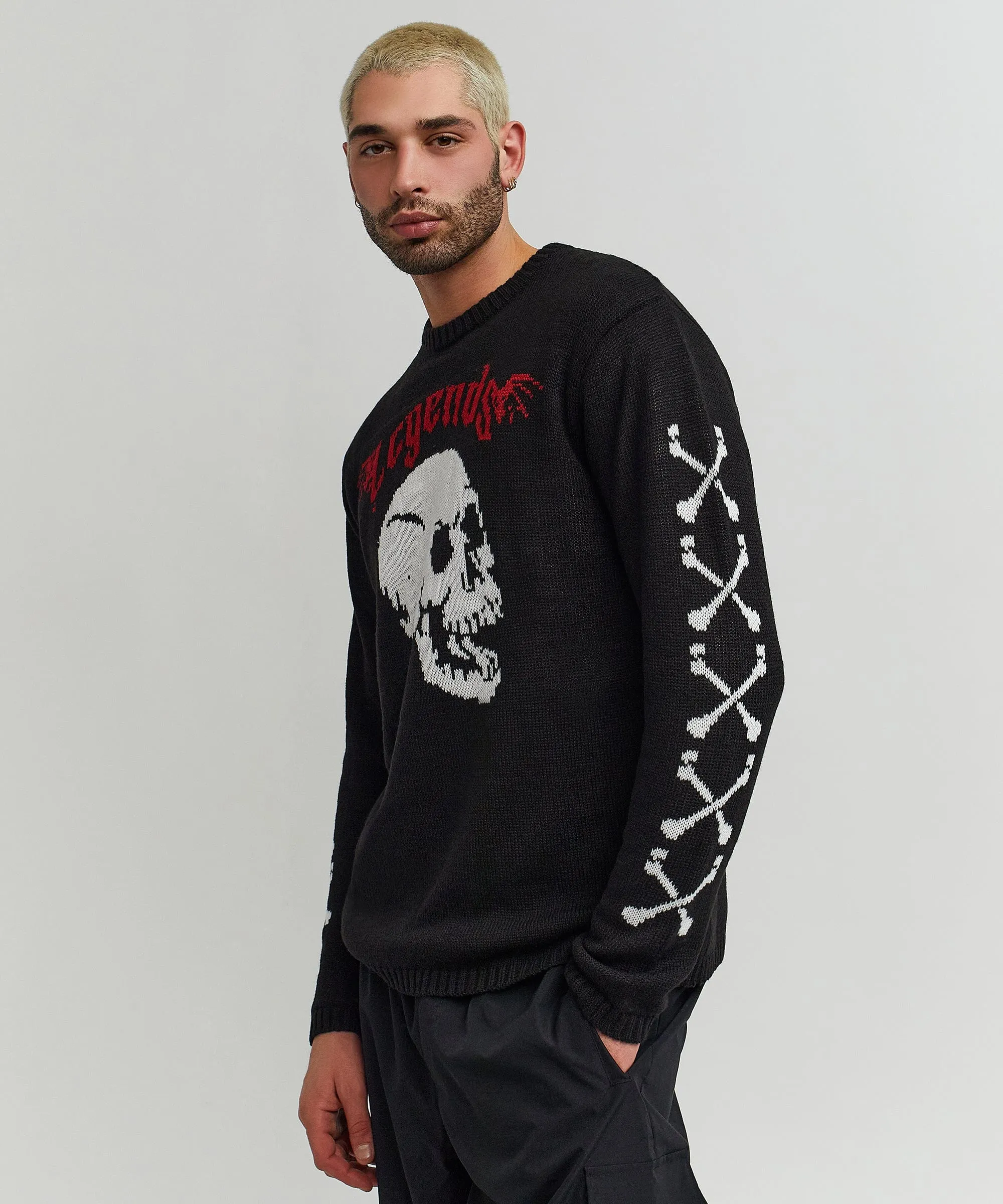 Legends Knit Skull Bones Sweater