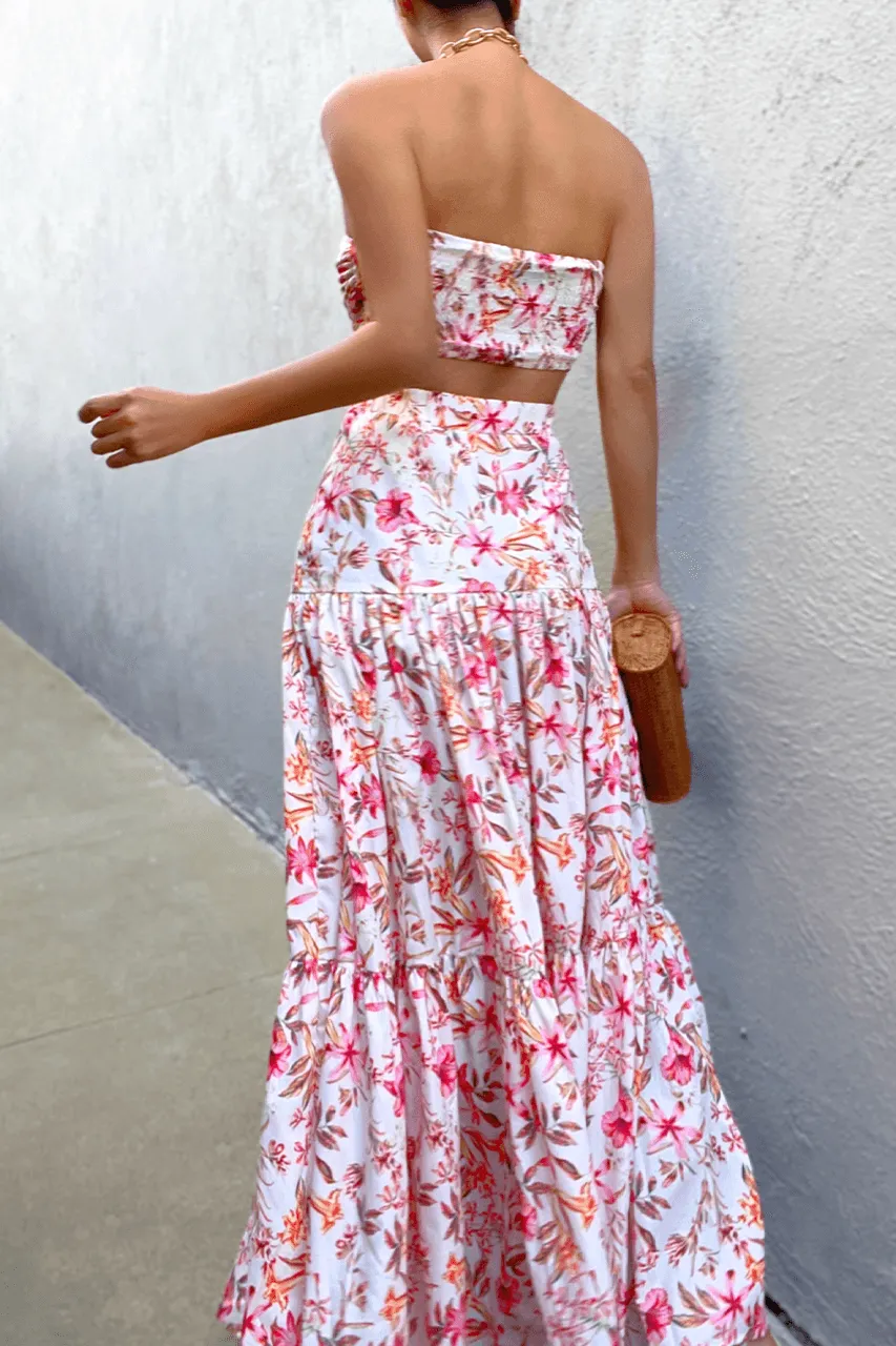 Leilani Maxi Skirt - White Floral